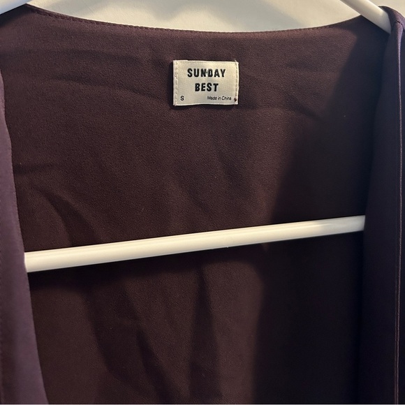 Sunday Best Cropped Tie-Front Plunging Blouse Long Sleeve - Picture 4 of 11